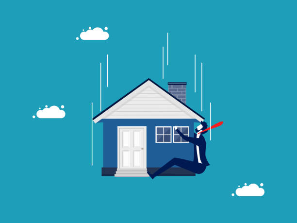 ilustrações de stock, clip art, desenhos animados e ícones de real estate crisis. low house prices. business concept vector illustration - price drop