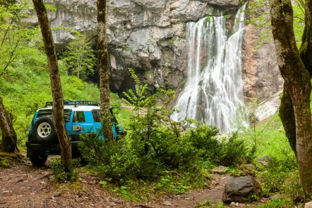 Photo of Gegs waterfall Abkhazia four wheeler