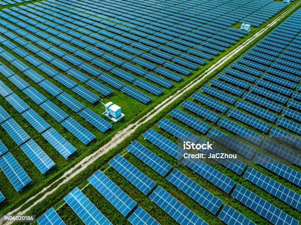 Rows Of Solar Panels Stock Photo - Download Image Now - Battery, Solar Panel, Solar Energy