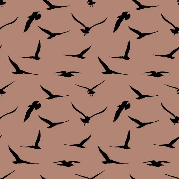 Vector illustration of Seamless Repeating Seagull Pattern