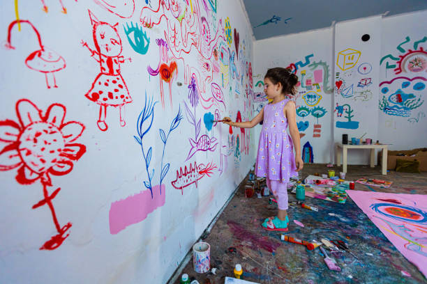 istock Children's mural on the wall 1406021386