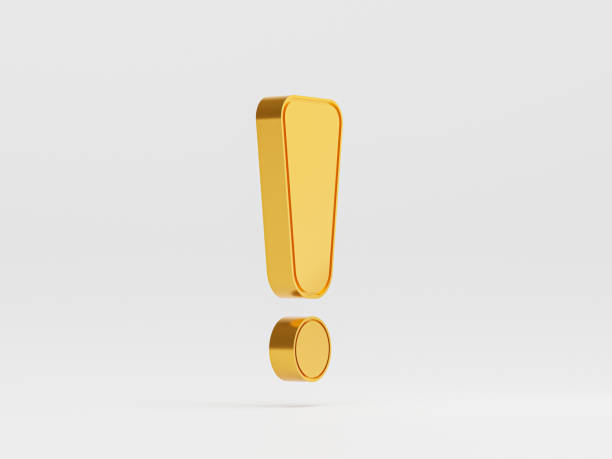 istock Isolate of golden caution warning sing on white background with copy space for attention exclamation mark traffic sign by 3d render illustration. 1406022316