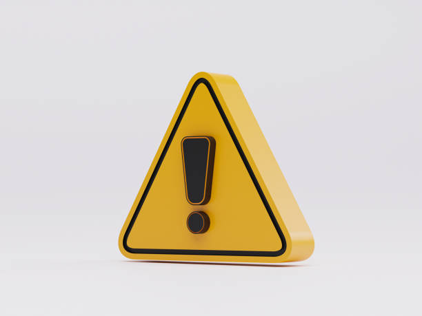 istock Isolate of realistic yellow triangle caution warning sing on white background for attention exclamation mark traffic sign by 3d render illustration. 1406022496