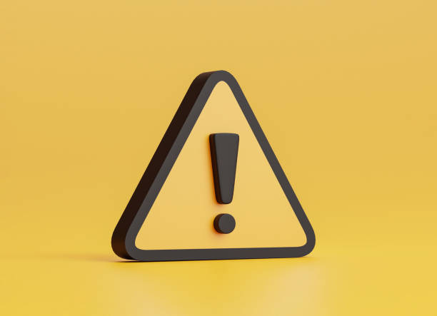 istock Isolate of realistic yellow triangle caution warning sing on yellow background for attention exclamation mark traffic sign by 3d render illustration. 1406022572