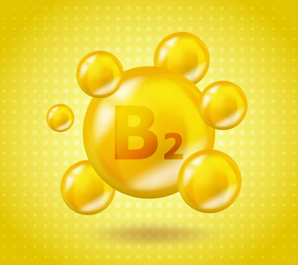 illustrations, cliparts, dessins animés et icônes de conception réaliste de la vitamine b2 riboflavine. concept d’illustration nutritionnelle jaune. 3d vitamine b2 complexe riboflavine conception. déposer la capsule de pilule. - pill vitamin b vitamin pill orange