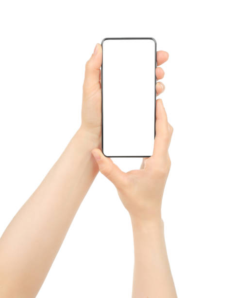 istock Hands holding modern Smart Phone, isolated on white background 1406024835