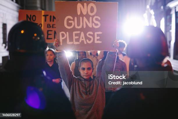Activists Protesting For Gun Control Stock Photo - Download Image Now - Gun Violence, Protest, Gun Control