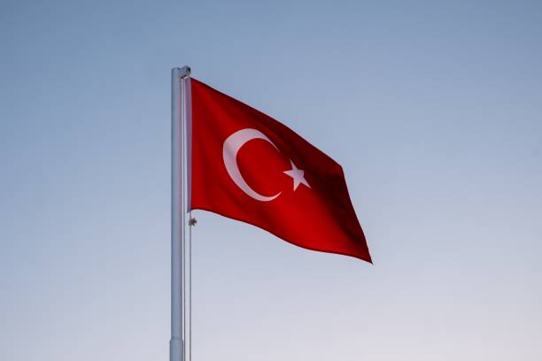 istock Flag turkish turkey wind banner. sky 1406032423