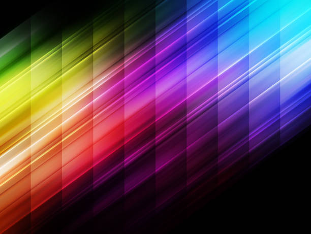 illustrazioni stock, clip art, cartoni animati e icone di tendenza di sfondo della linea astratta (non 3d) - spectrum rainbow abstract black background