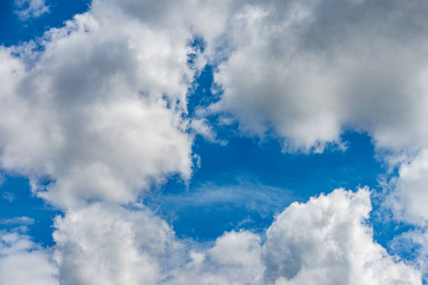 Photography of Beautiful Cumulus Clouds on Clear Blue Sky - Full Frame Photography of beautiful storm clouds, cumulus clouds or cumulonimbus against a clear blue sky. Full frame, sky only. stratosphere meteorology climate air stock pictures, royalty-free photos & images