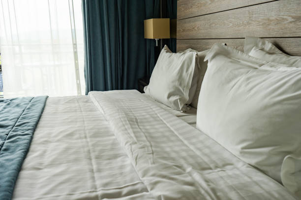 istock Minimalistic decoration of bedroom interior 1406040552
