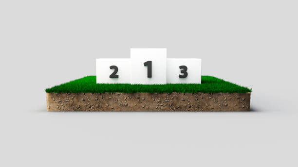 istock White Winner podium on green grass isolated 3d illustration 1406042361