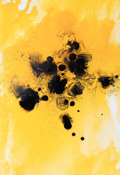 istock oil Ink, paint, splash abstract. Closeup black,abstract hand draw painting background. Highly-textured oil paint. 1406045123