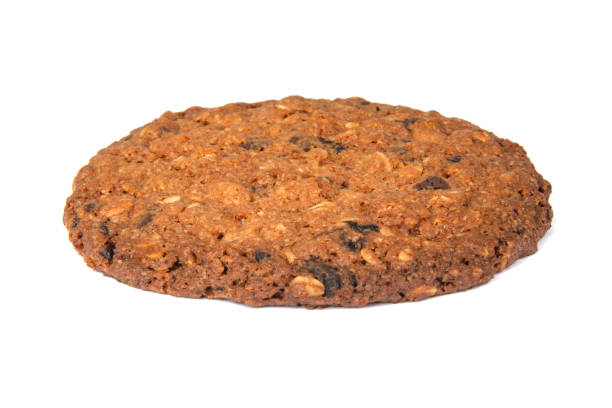 istock Cereal baked cookies isolated on the white background 1406047722