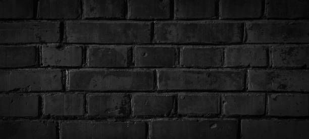 istock Dark abstract black anthracite gray grey painted colored damaged rustic grunge brick wall, masonry, brickwork texture background banner wallpaper template 1406056539