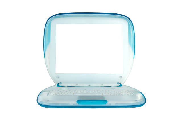 Old, grunge  laptop computer isolated on a white background