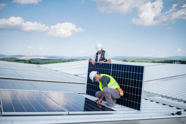 istock Installation of solar panels on solar panel plant. 1406059502