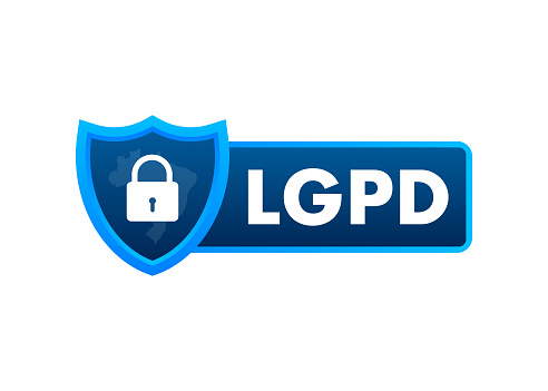 LGPD, Brazilian Data Protection Authority DPA. General Data Protection Law. Vector stock illustration.