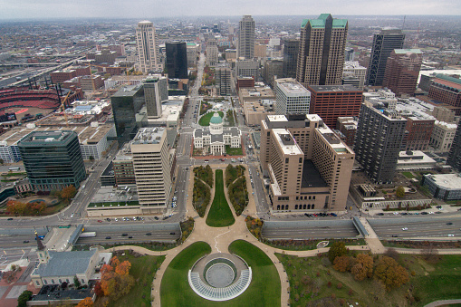 Gateway Arch National Park - View to the West from Arch
