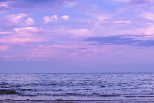 Purple sunset over the sea