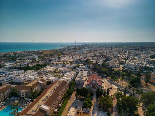 istock Drone photo of city 1406079182