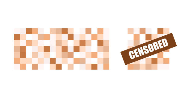 Pixel censored signs set. Pixel censored signs set. Censorship beige rectangle. Vector illustration isolated on white background. censorship stock illustrations