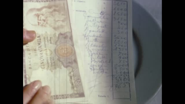 Italy 1964, Italian lire payment with banknote