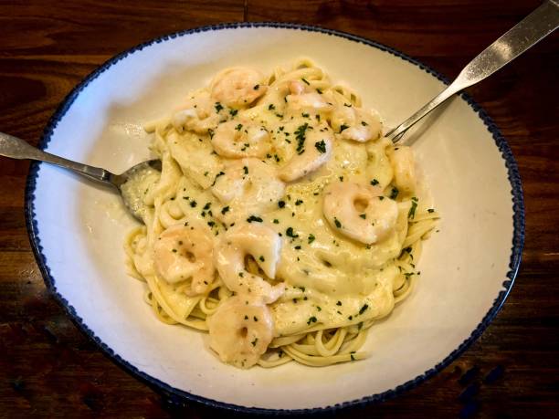 istock A bowl of Shrimp Alfredo 1406086393