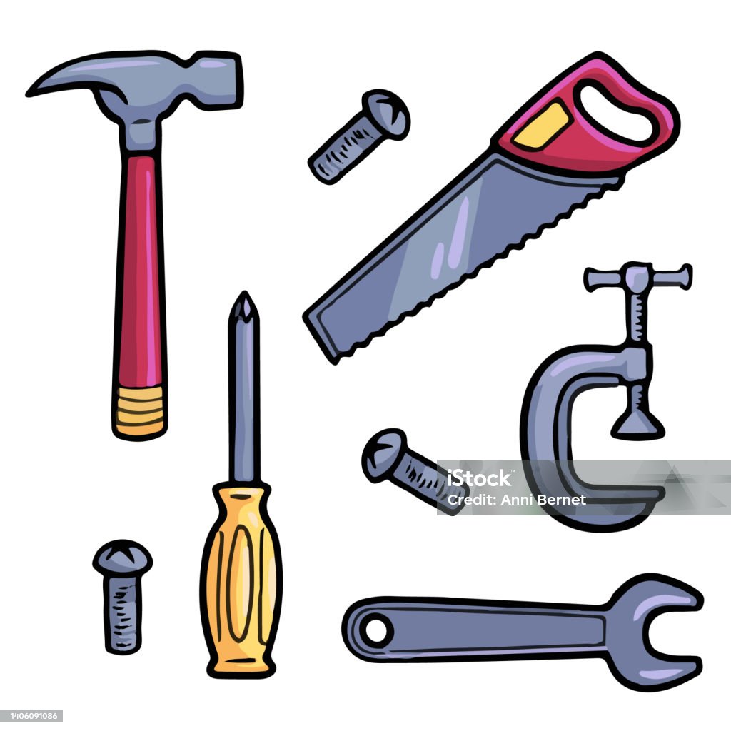 Check Tools Cartoon Tools Cartoon Illustration Set Stock Illustration - Download Image Now ...