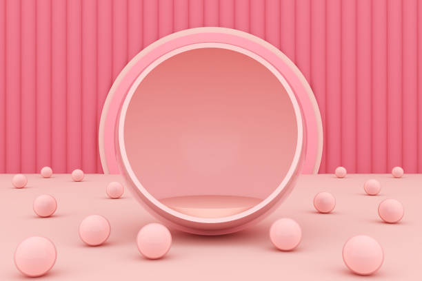istock circle sphere layer balls bubbles pink style deco pastel stand product  minimal geometric. 1406095079
