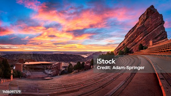 istock Red Rocks Amphitheater at Sunrise 1406097179