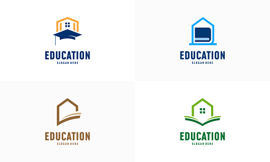 Class Home Letters Vector Set Of Home Learning Designs Concept Vector Home Education Template ...