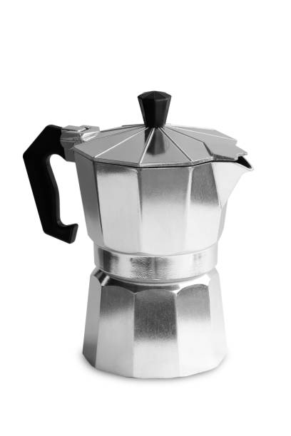 istock Moka coffee pot or espresso pot isolated on white background. 1406106902
