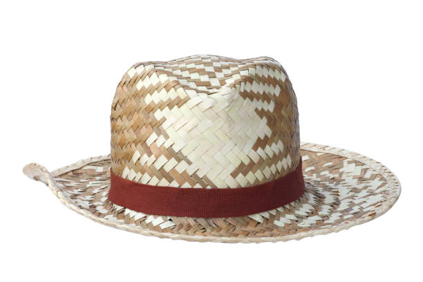 istock beautiful wicker hat isolated on white background 1406107123