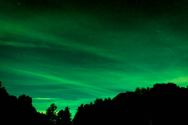 northern light at the sky - iceland meteorology aurora borealis galaxy imagens e fotografias de stock