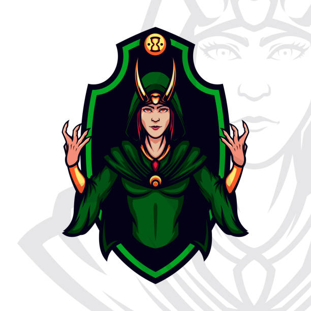 istock golden horned lady witch gaming avatar vector mascot 1406116610
