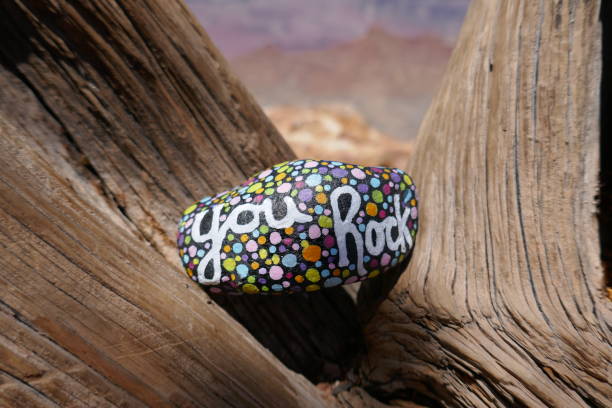 istock Kindness rock with painted you rock message nested in dry wood 1406118232