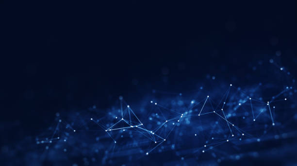 istock Abstract concepts of cybersecurity technology and digital data protection. Protect Internet network connection with polygons, dots and oblique lines on the right side with a dark blue background. 1406118250