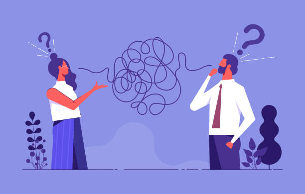 ilustrații de stoc cu probleme în conceptul de vector de comunicare - problemă de comunicare