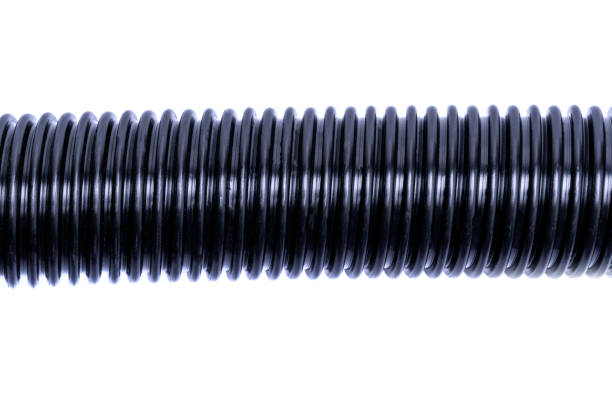 istock Flexible corrugated hose from a vacuum cleaner insulated on a white background 1406129911