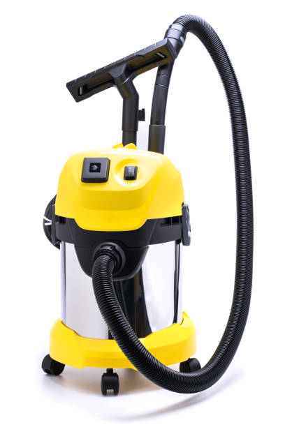istock Yellow construction vacuum cleaner on wheels isolated on a white background 1406129927