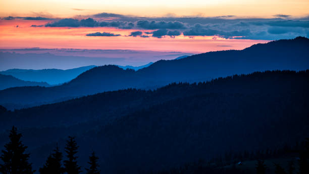 istock Sunset from the Prislop Pass, Rodna (Rodnei) Mountains, Carpathians, Romania. 1406131245
