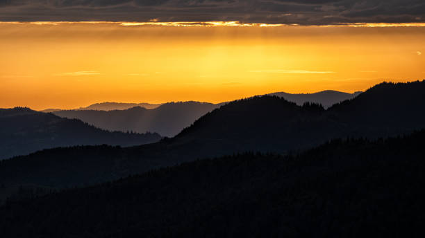 istock Sunset from the Prislop Pass, Rodna (Rodnei) Mountains, Carpathians, Romania. 1406131312