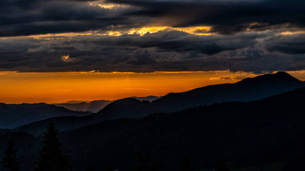 istock Sunset from the Prislop Pass, Rodna (Rodnei) Mountains, Carpathians, Romania. 1406131354
