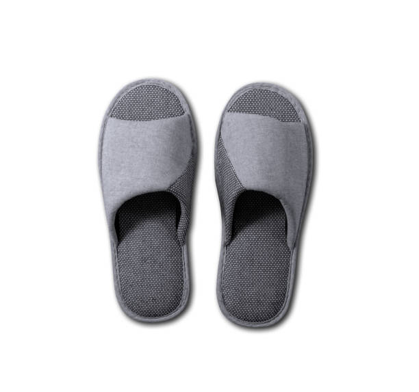istock Pair of Soft Home Slippers Template for Mockup. File with Clipping Path. 1406131929