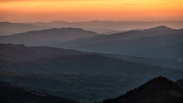 istock Sunset from the Prislop Pass, Rodna (Rodnei) Mountains, Carpathians, Romania. 1406131935