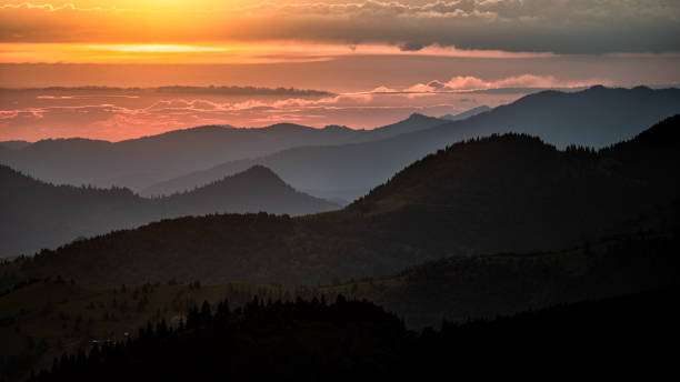 istock Sunset from the Prislop Pass, Rodna (Rodnei) Mountains, Carpathians, Romania. 1406132020