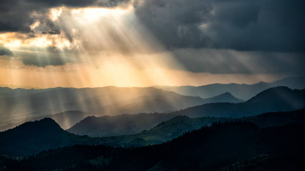 istock Sunset from the Prislop Pass, Rodna (Rodnei) Mountains, Carpathians, Romania. 1406132121