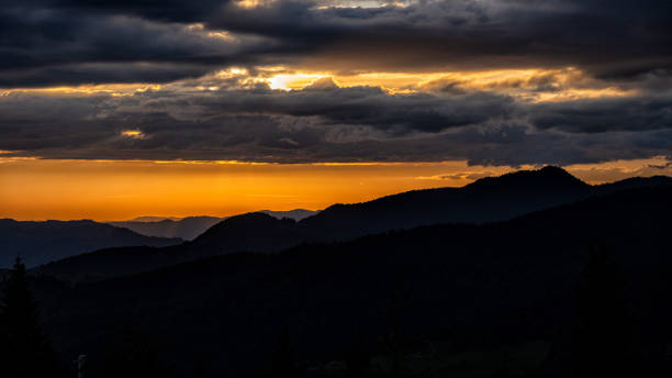 istock Sunset from the Prislop Pass, Rodna (Rodnei) Mountains, Carpathians, Romania. 1406132173