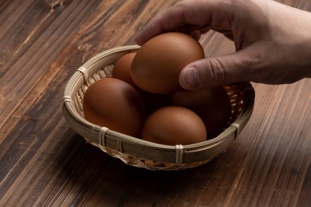 istock Fresh eggs harvested in the morning 1406136022